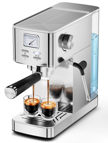 Espresso Machine 20 Bar, Compact Espresso Maker with Milk Frother,
