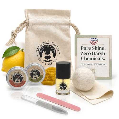 Natural Nail Kit with Buffing Paste, Cuticle Oil & Nano Glass File