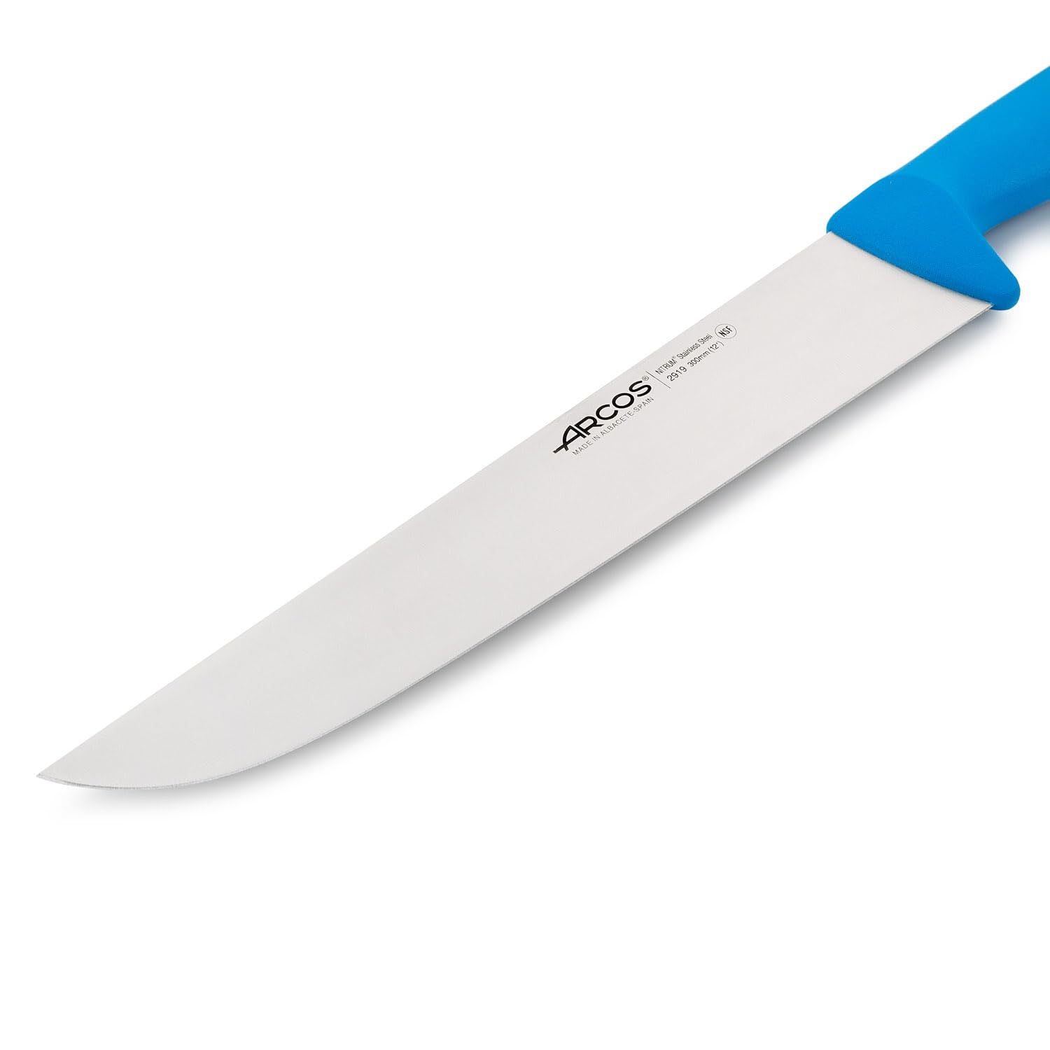 Arcos Serie 2900 - Coltello Scannare Coltello Macellaio Coltello Bistecca - Lama Acciaio Inossidabile Nitrum 300 mm - Manico Polipropilene Colore Blu