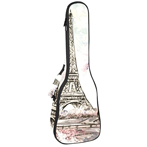 Sac ukulélé ténor étanche et rembourré motif Tour Eiffel Sakura Koi