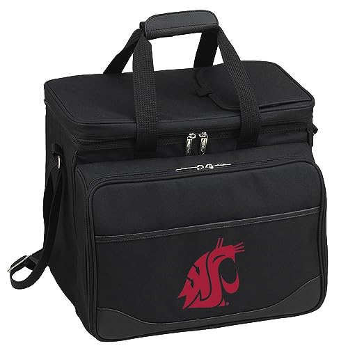 Washington State Licensed Cougars Insulated Equipped Picnic Cooler for 4 - Designed and Assembled in California