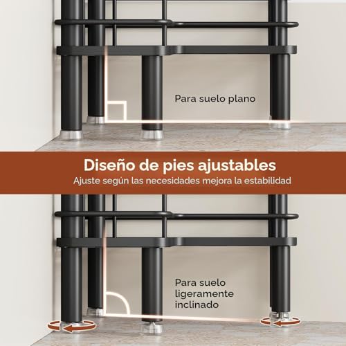 Miniatura 5 de Orimade 3 Unidades De Estantería De Ducha De Pie, Estante De Ducha De Esquina Independiente, Sin Agujeros, Para Cuarto De Baño, Color Negro