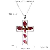 THTHT Modny metalowy naszyjnik damski naturalny suszony kwiaty szkło biżuteria wzór w kształcie okrągłych Simple Classic kreatywny urok słodki prezent krzyż