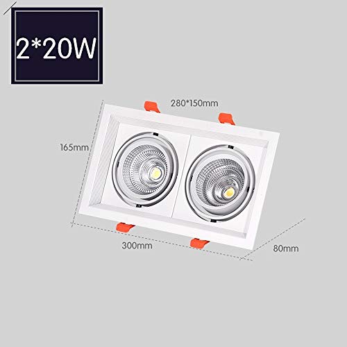 Downlight LED COB double 20W à économie d'énergie pour couloir d'hôtel