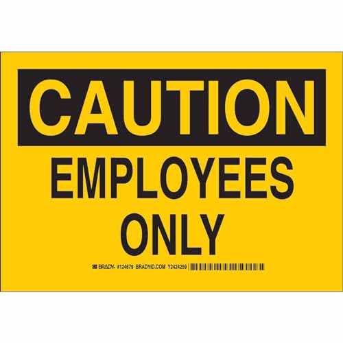 Panneau Employees Only Brady jaune haute visibilité pour sécuriser les accès de 35,6 cm