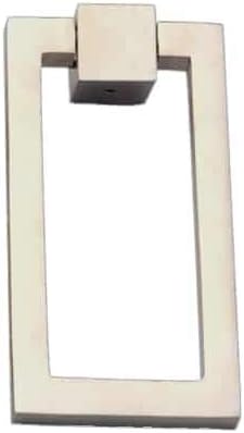 Prima Designer Ring Pulls 4”× 2” Solid Brass Home & Kitchen Décor Hardware Rectangular Ring Pull, Home Renovation Sand Casted & Hand Finished Cabinet Ring Pulls for Kitchen Drawers, Sturdy Chrome