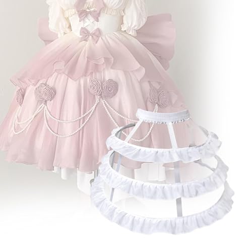 Dress Pannier Petticoat Soft Portable Bustle Cage for Bridesmaid Graduation Prom, white3