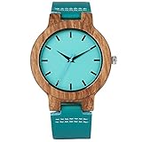 ファッションレディース腕時計 ターコイズブルーウッドウォッチファッション女性クォーツ木製時計モダンな竹ウォッチレディレザーバンド時計 ファッションカジュアル (Color : For Men)