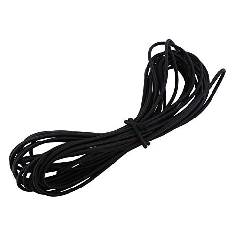 Cordon élastique, 1 Pc 10 Mètres de Forte Corde élastique élastique Corde de Choc Sangle de Fixation, Bâche de Corde élastique pour la Fabrication de Bijoux Artisanaux Bricolage(Noir) Cover