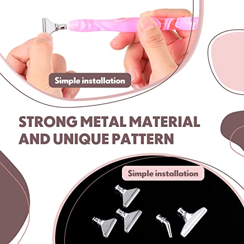 Chinco 13 Pieces Diamond Painting Pens Brush Metal Nibs Diy Replacement Diamond Painting Pen Tips 2 Pcs 5D Diamond Painting Pen For Diy Craft (Pink, Blue, Silver) #TOP1