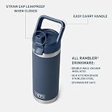YETI Rambler C Straw Bottle, Stainless Steel Vacuum Insulated Bottle with Leakproof Straw Cap, Ridgeline, 18 oz (532 ml)