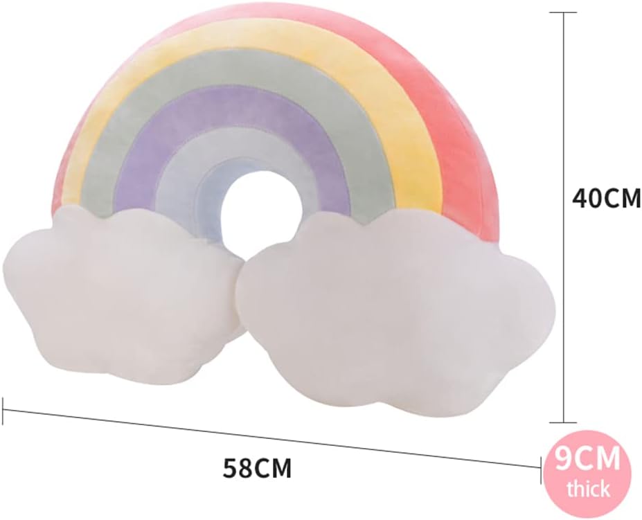 JIANEEXSQ Cloud Rainbow Shaped Pillow Home Decorative Creative Cushion Plush Stuffed Pillow Candy Color Cushion 00112021
