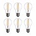 Price comparison product image TEKLED® A60 Filament Vintage LED Bulbs | E27 Edison Screw | Energy Saving 6.5W Light Bulb 60W Equivalent | NONDIMMABLE Clear 2700K 806LM | 6-Pack | Warm White