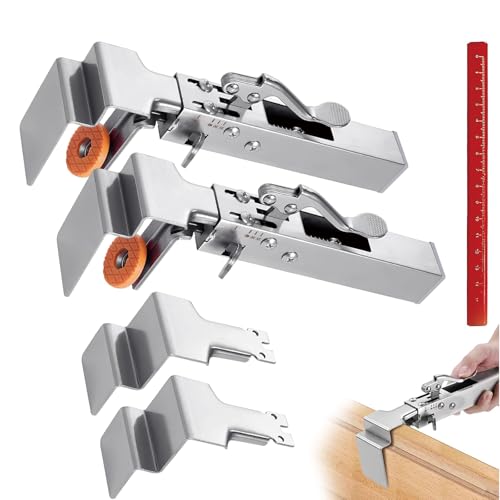 Drawer Front Installation Clamps Adjustable Drawer Fixing Clamp for Drawer Clamps for Drawer Panel Installation Fixing Clips With Woodworking Pencil - 2 Sets