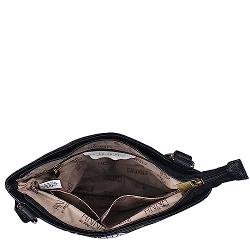 Anna by Anuschka Women's Hand-Painted Genuine Leather Slim Cross Shoulder Bag - Butterfly Dusk by Anna by Anuschka - Image 5