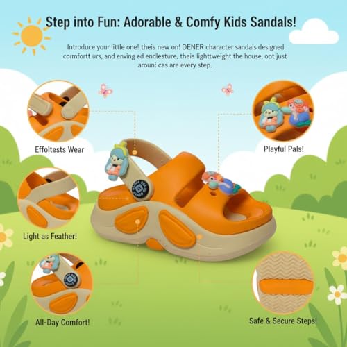 Image of GLJ Unisex Kids Comfort Sandal for Kid Boy & Girl, Age 1-5 Years, 1150