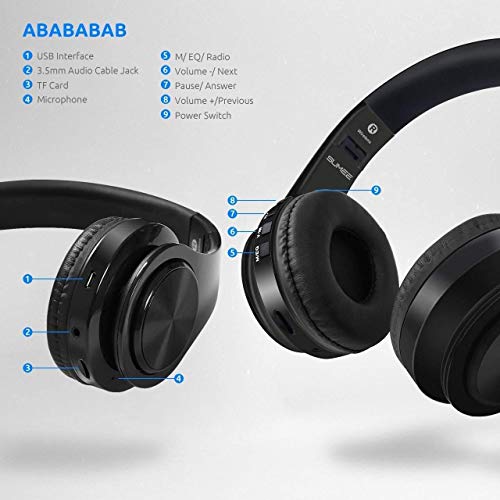 Waterproof Over-Ear Headphones, V5.0 Hd Stereo Sound Sports Wireless Over-Ear Headphones With Mic, Passive Noise Cancelling Headsets, 9 Hours Battery For Gym Running Workout Men, Women #TOP1