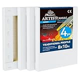 PHOENIX Paquete de 4 lienzos de artista de 8 x 10 pulgadas, lienzo profesional al