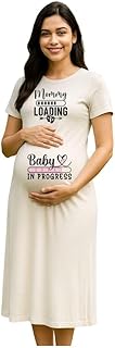 Bouncy Toonz Maternity Dress – Regular Fit Cotton Half Sleeve Dress for Pregnancy Announcement | Mom-to-Be Photoshoot Outf...