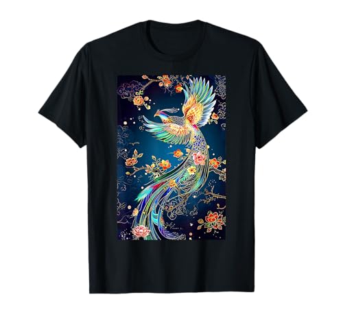 Phoenix Oiseau japonais vintage asiatique volant T-Shirt