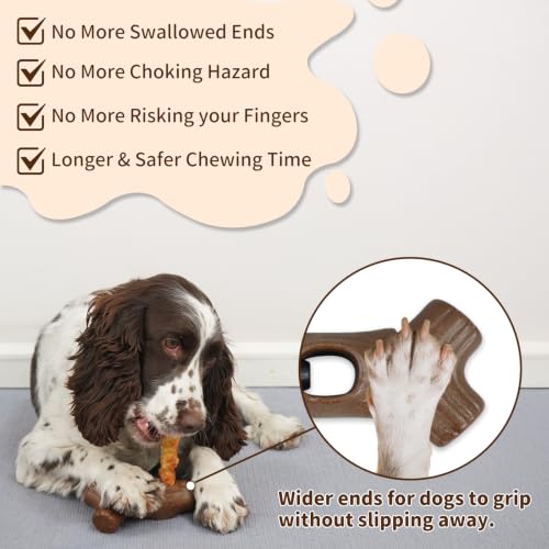 JoyBruko Bully Stick Holder for Dogs - for Aggressive Chewers Treat Chew Holder, Heavy Duty Yak Chew Toy Nylon Bone, Prevent Choking Safety Device for Small Medium Large Dogs, No More Swallowed Ends — view 3