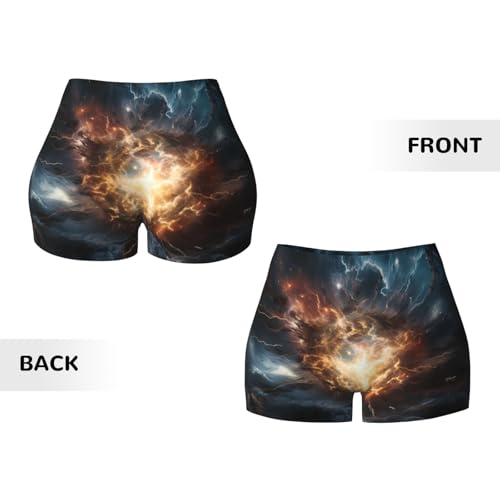 Explosion of The Earth Pattern Sports Shorts, high Elastic Slim Fitness Pants, Suitable for Yoga/Leisure/Daily wear3