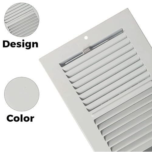 Sierra Grates 4" x 10" White Sidewall & Ceiling Register 2 Way – Steel Air Vent Cover, HVAC Supply Grille for Wall or Ceiling, Fits 4x10 Duct Opening, Heavy Duty Register Louvered by Sierra Grates - Image 3