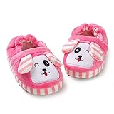 Csfry Toddler Girls' Doggy House Slippers Cartoon Warm Home Shoes Pink 5-6 Toddler