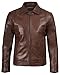 Blingsoul Real Lambskin Brown Leather Jacket for Men | [1100374] Wick Cognac, L