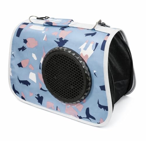 Image of Cawypety Cat Backpack Carrier, Breathable Cat Carrier Pet Backpack for Kitty Small Dog Up to 15Lbs, Transparent & Foldable Pet Carrier for Travel Hiking (Blue, Window)