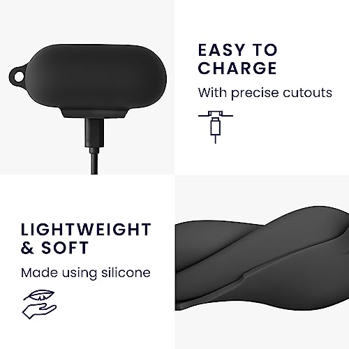 kwmobile Case Compatible with Sony WF-C700N Case - Silicone Cover Holder for Earbuds - Black - Image 3