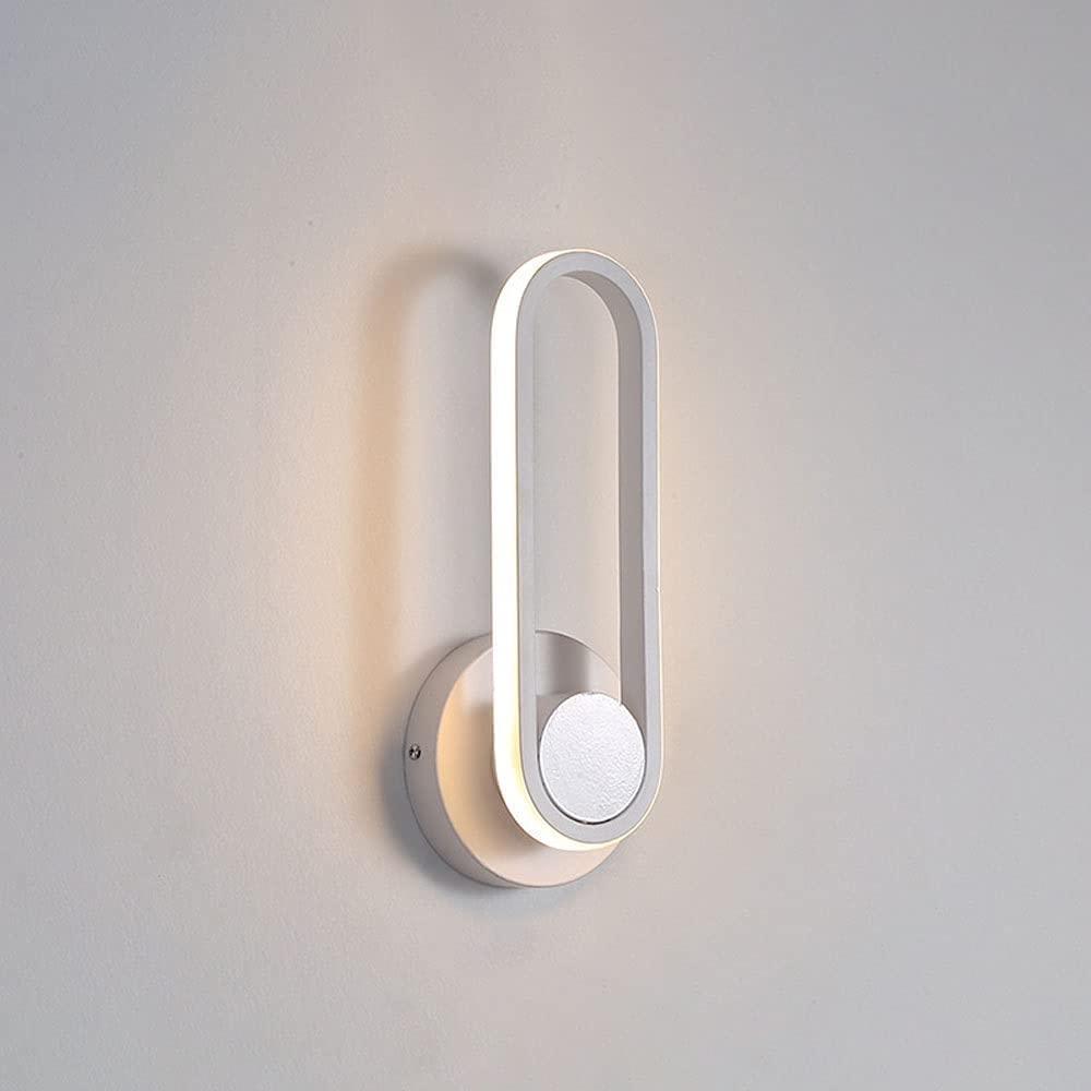 KBUUKYYXouy Modern Wall Sconces, Rotatable Flush Mount Wall Mounted Lights 12W Wall Sconce Lighting for Hallway Bedroom Bedside Bathroom Living Room Basement Stairway Hotel(White6000 K)