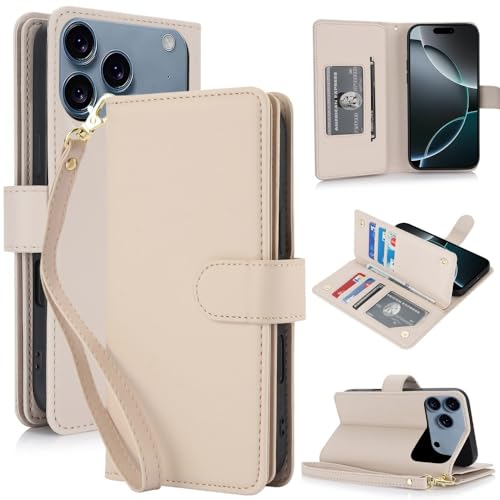 Étui en cuir fini abricot pour Samsung Galaxy A17 clapet portefeuille haute protection