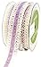 May Arts 1-Inch Wide Ribbon, Ivory Crochet with Lavender Velvet