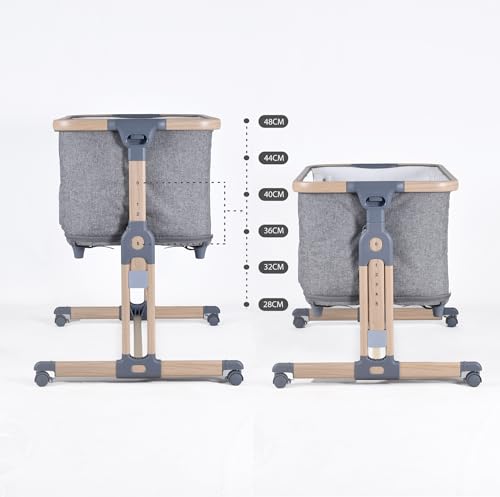BEBE2LUXE Berceau évolutif 3 en 1 Leo – Cododo réglable Hauteur, Lit bébé sécurisé, Parc modulable, de la Naissance à 36 Mois en Mode Parc – Beige – vue 2