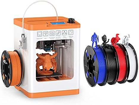 HEPHI3D TINA2S 3D Printer with 4 Color PLA Filament Kit Bundle for Beginners and Kids, FDM 3D Printer Fully Assembled Out of the Box, Auto Leveling for Beginners