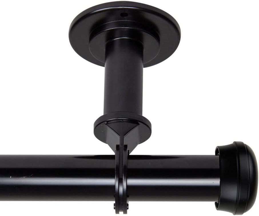 Rod Desyne 100-68-1602CL Rosen 1" Ceiling Curtain Rod/Room Divider, 160-240 inch, Black 160-240 inch Black