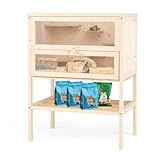 PETSITE 31.5 Inches Freestanding Wooden Hamster...
