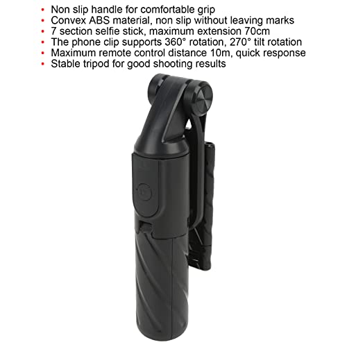 Mini bastão de selfie, tiro em vários ângulos 70 cm poste telescópico tripé de selfie com rotação de