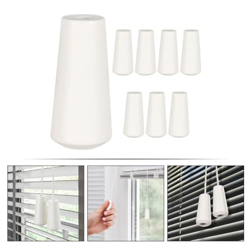 Miniatura 8 de Tovinanna 8 Piezas Tiradores De Cordón De Madera Para Persianas Enrollables Accesorios De Cordón Para Cortinas De Ventana Estilo Natural Fácil Instalación Para Hogar