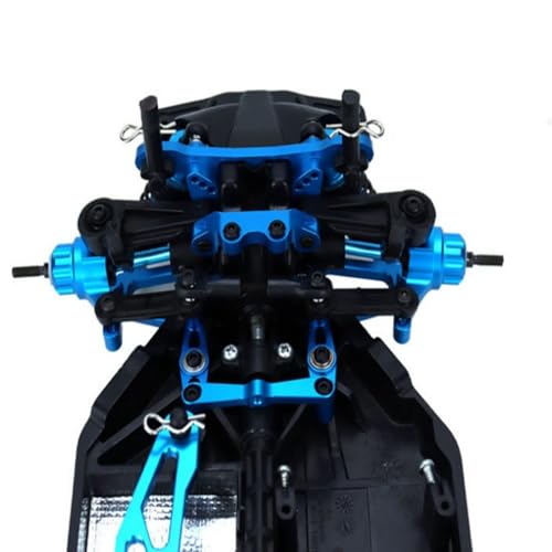 Chanmoo RC TT-02 Full Set Upgrade Kit Aluminum Drive Shaft Swing Arm Steering Cup CVD Bumper Motor Base Suspension Arms For Tamiya TT02 Upgrade Part 1/10 On Road Touring Rally Racing Car (Blue 11PCS) - Thumbnail 7