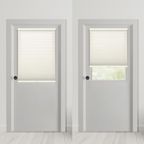 DEZ FURNISHINGS Cordless No Tools No Drill 1.5" Magnet Light Filtering Shades for Metal Doors, 25" W x 72" H, Alabaster by DEZ FURNISHINGS - Used condition - Image 8