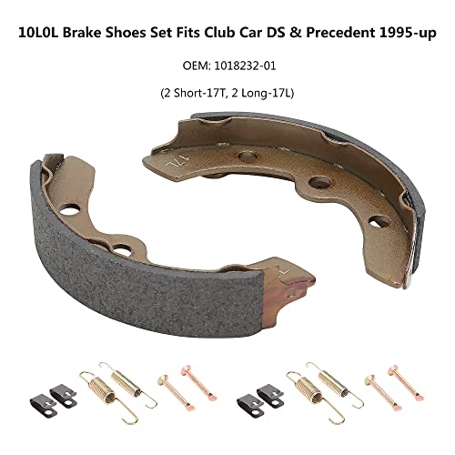 10L0L Golf Cart Club Car Brake Shoes Brake Spring Kit Fit Ds G&E 1995-Up And Precedent,Oem 1018232-01,1018163-01,Brake Shoe Pads (2 Short & 2 Long) #TOP6