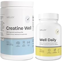 Papillex Creatine Well & Well Daily Bundle by Wellex - Clean Creatine Powder for Brain Energy & Muscle Tone with Cognizin - Bioavailable Nutrients for Immune, Cellular & Bone Health Support