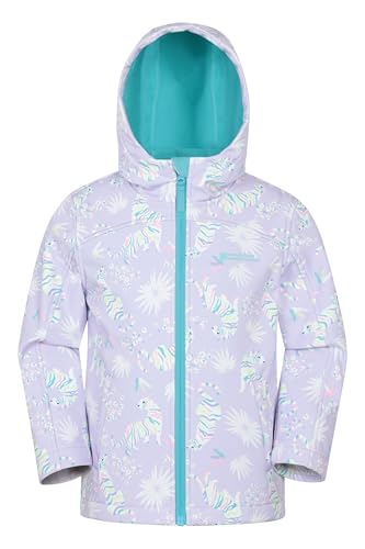 Mountain Warehouse Exodus Kids Softshell Jacket - Breathable, Water Resistant, Fleece Lined, Wind Resistant Coat, Boys & Girls - For Spring Summer & Outdoors Off White (05) Kids Size 9-10 Years
