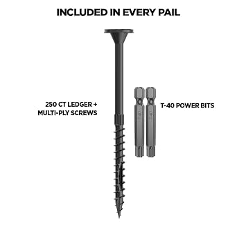 CAMO Ledger + Multi-Ply Flat Head Structural Screw - 5 x 5/16 - 250 ct