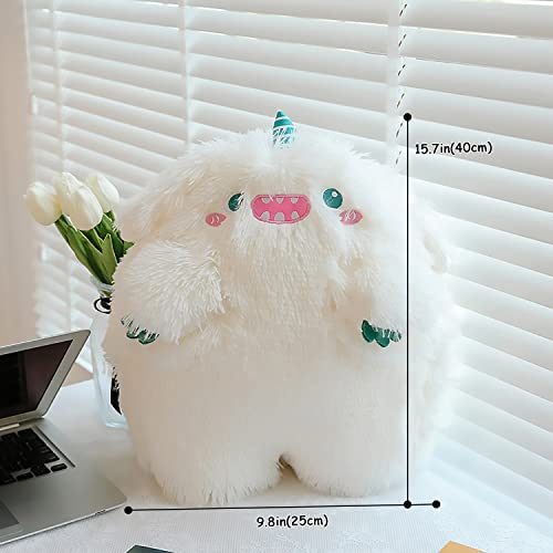 Fitnissftw Plush Toy, Stuffed Animal Throw Plushie Pillow Doll, Soft Black And White Fluffy Friend Hugging Cushion - Cute Present For Every Age & Occasion (White Momo) #TOP4
