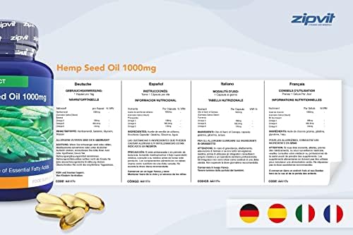 Hemp Oil 1000mg Supplement, 360 Softgel Capsules of Hemp Seed Oil. 12 Months Supply.