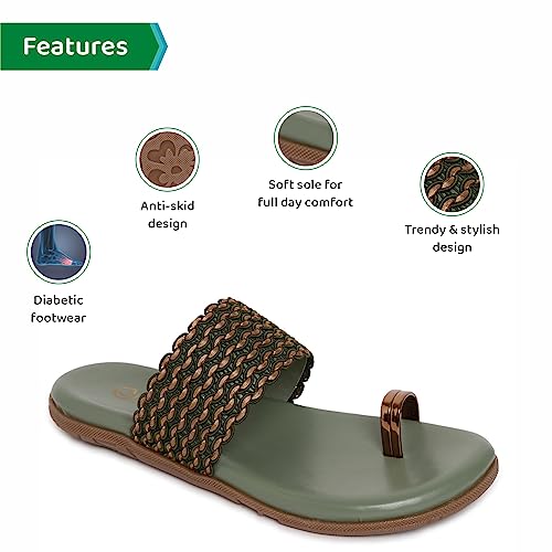 Image of ORTHO JOY Fancy doctor slippers | Soft chappal for women | Casual flat sandals