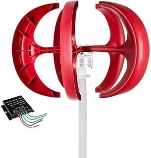 Generador eólico Vertical de 5 aspas, 12000 W, 12 V, 24 V, 48 V, 110 V, 220 V, trifásico, CA, con imán Permanente, Kit, con Controlador, para Sistema híbrido eólico-Solar, Color Rojo, 24 V